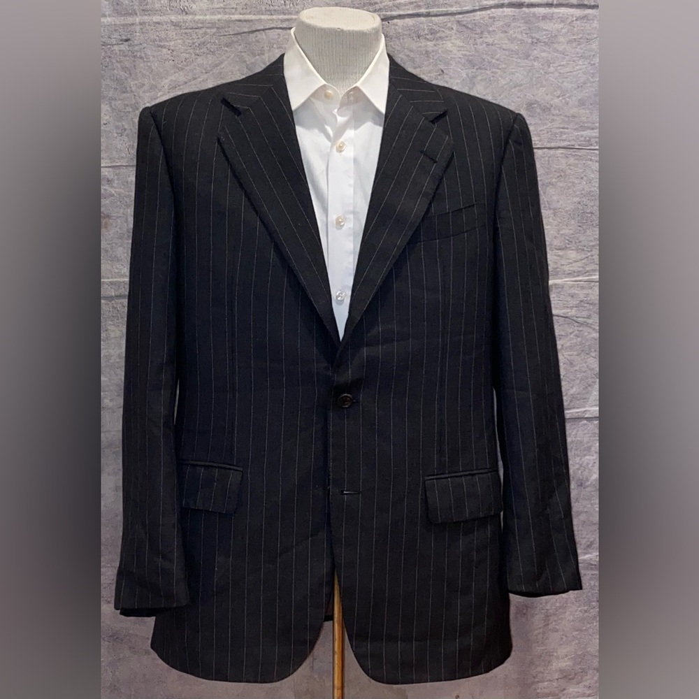Isaia Napoli 100% Cashmere Luoie Blazer Suit Jacket Italy Striped Handmade Luxe